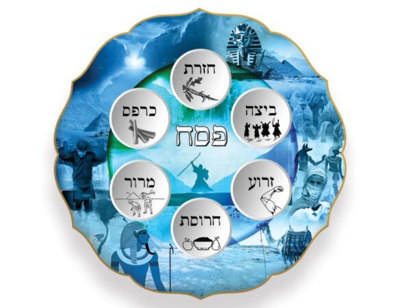 צלחת פסח תכלת